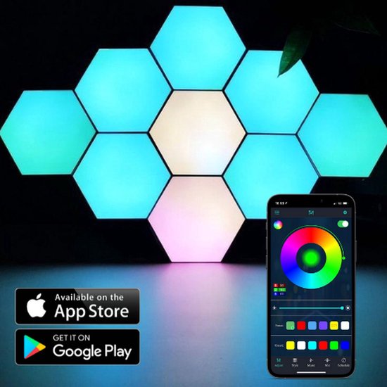 Hexagon LED Lights App - Indoor Wall Lamp