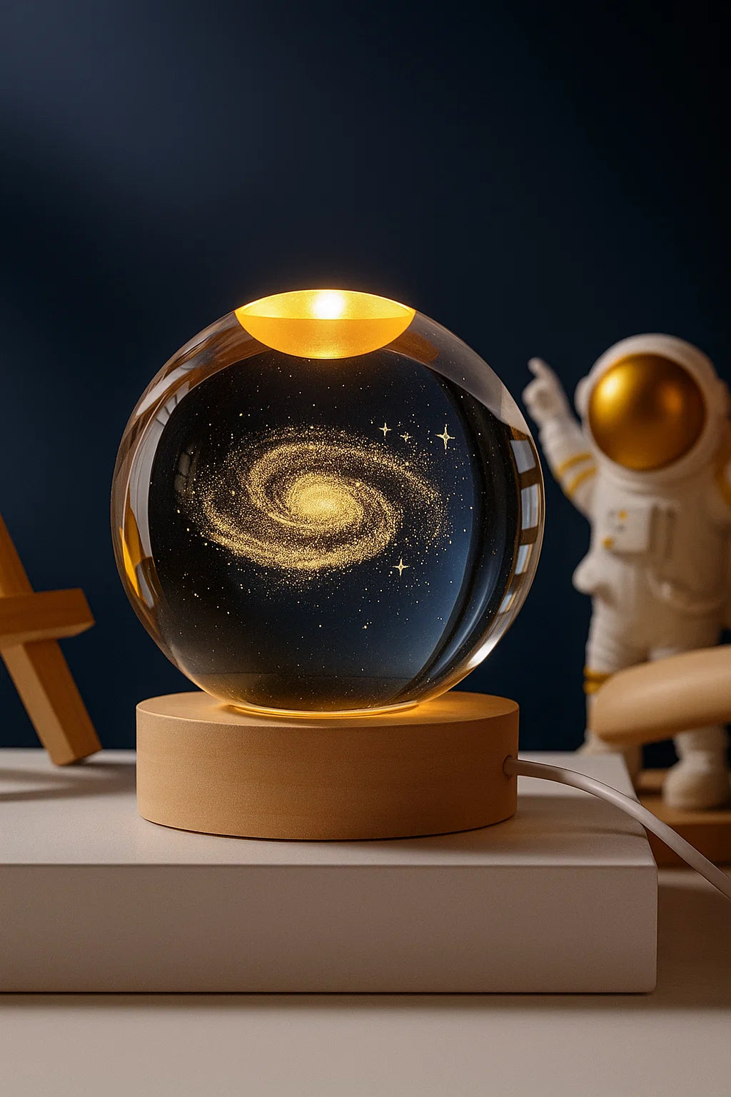 3D Galaxy Crystal Lamp